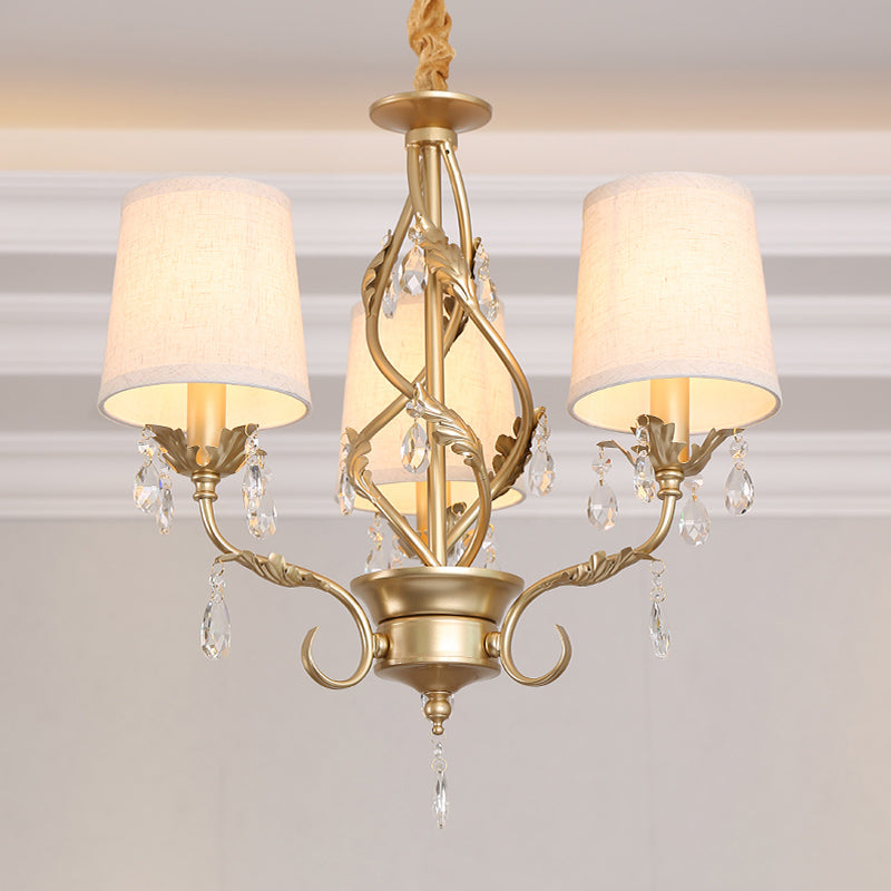 Cone Fabric Chandelier Light Classic 3 Lights White Pendant - Rebooters