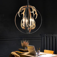 4/8 Lights Chandelier Lighting Fixture Loft Spherical Lamp Black - Rebooters