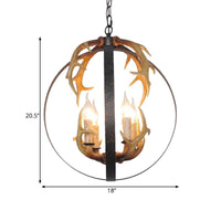4/8 Lights Chandelier Lighting Fixture Loft Spherical Lamp Black - Rebooters