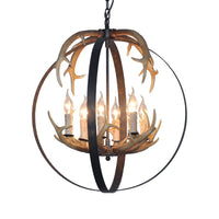 4/8 Lights Chandelier Lighting Fixture Loft Spherical Lamp Black - Rebooters