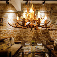 2-Tier Living Room Hanging Lamp Traditional Resin 9 Bulbs Chandelier - Rebooters