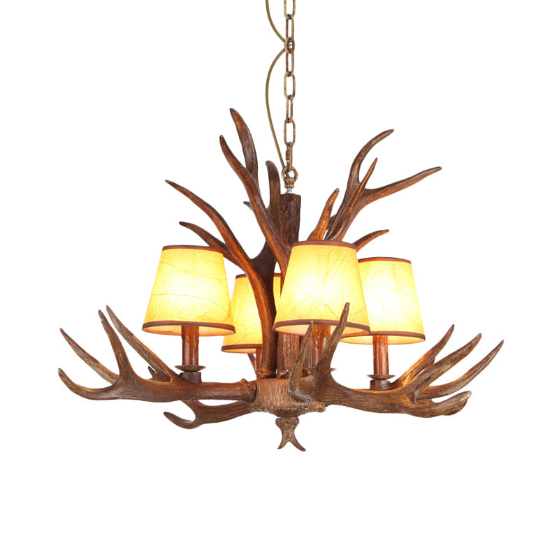 Rustic Cone Hanging Pendant 4/6/8-Light Resin Chandelier - Rebooters