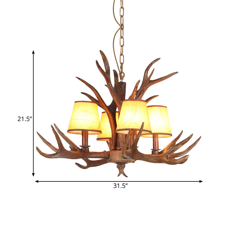Rustic Cone Hanging Pendant 4/6/8-Light Resin Chandelier - Rebooters