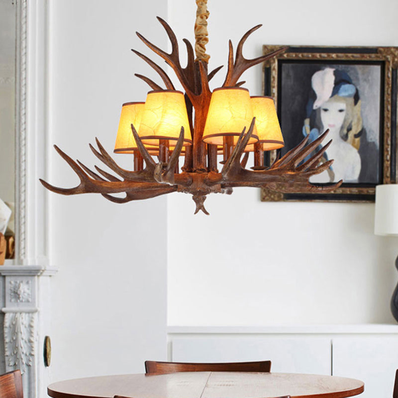 Rustic Cone Hanging Pendant 4/6/8-Light Resin Chandelier - Rebooters