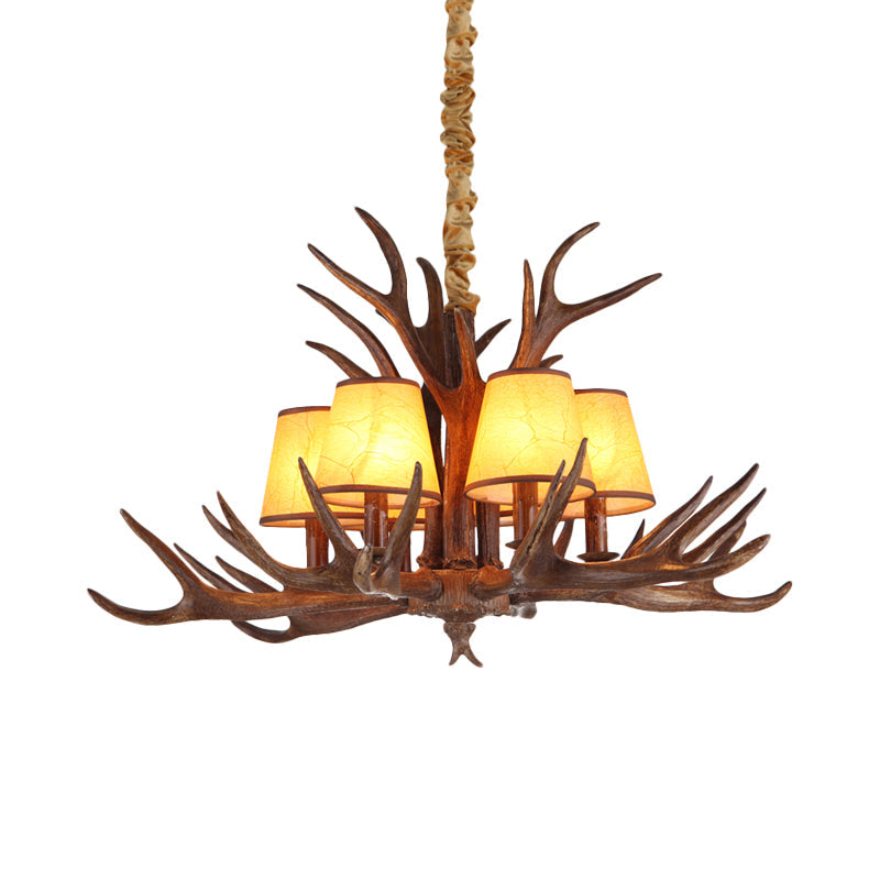Rustic Cone Hanging Pendant 4/6/8-Light Resin Chandelier - Rebooters