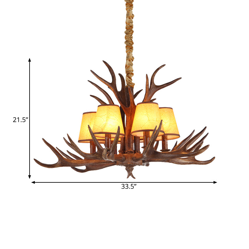 Rustic Cone Hanging Pendant 4/6/8-Light Resin Chandelier - Rebooters