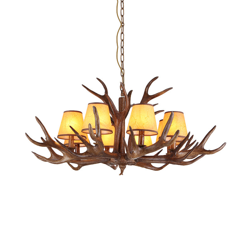 Rustic Cone Hanging Pendant 4/6/8-Light Resin Chandelier - Rebooters