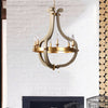 Wood Bend Chandelier Lamp Contemporary 6/12 Bulbs Gold Fixture - Rebooters