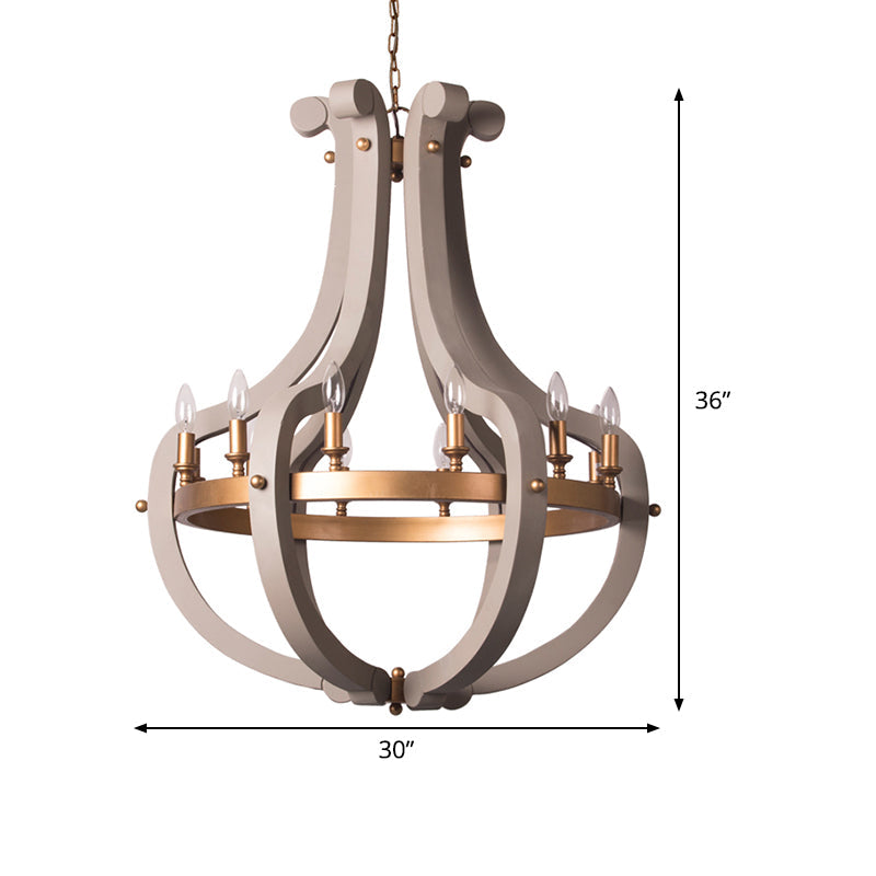 Wood Bend Chandelier Lamp Contemporary 6/12 Bulbs Gold Fixture - Rebooters