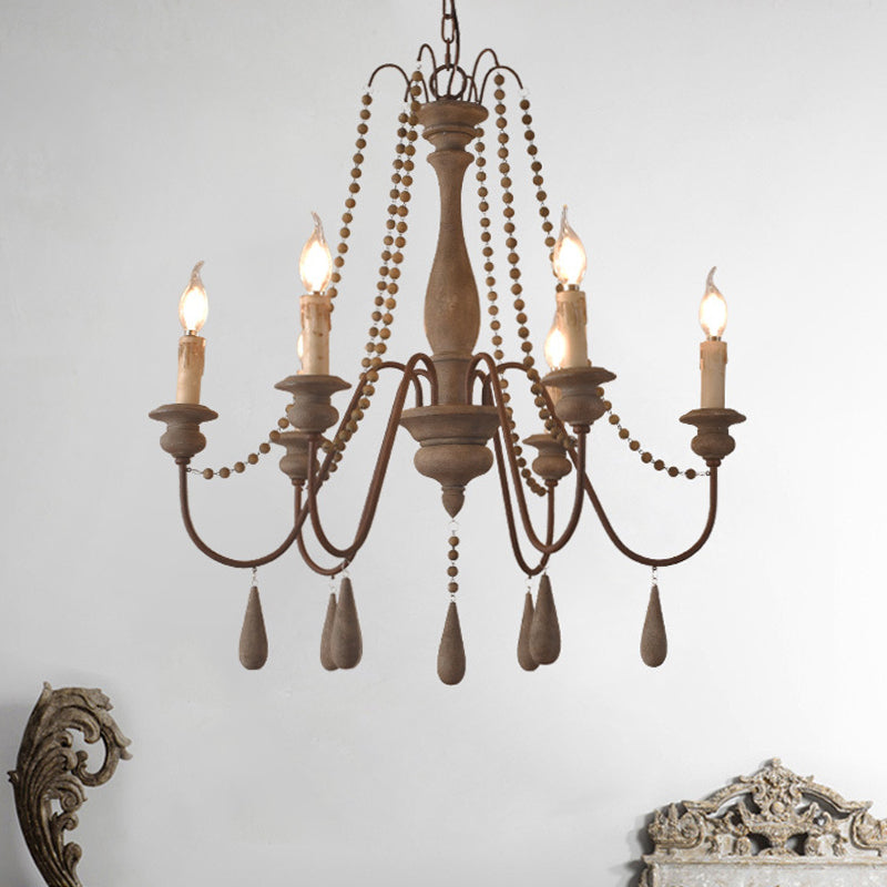 Retro 6/8/12 Heads Chandelier Lamp Grey Branch Ceiling Pendant Light - Rebooters