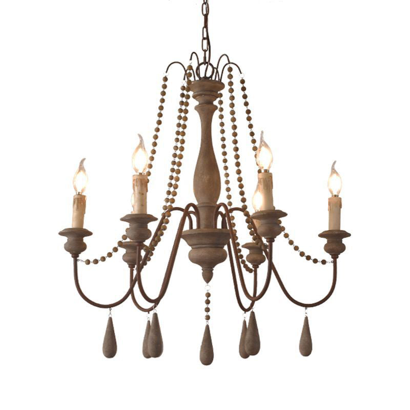 Retro 6/8/12 Heads Chandelier Lamp Grey Branch Ceiling Pendant Light - Rebooters