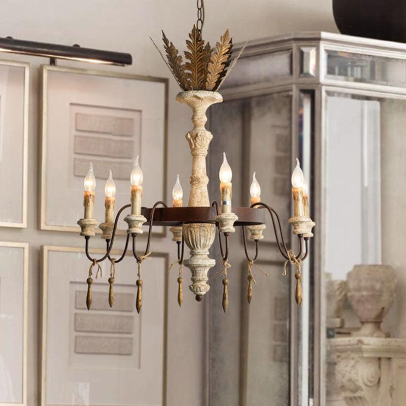8 Bulbs Spur Ceiling Chandelier Traditional Metal Fixture Rust - Rebooters