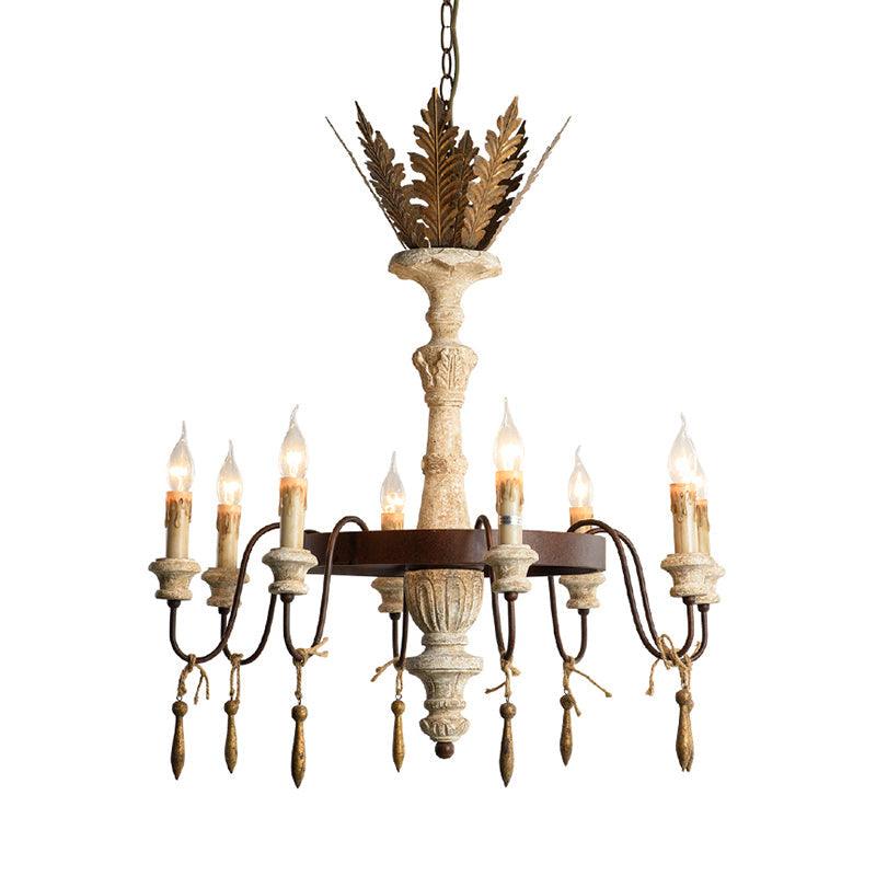 8 Bulbs Spur Ceiling Chandelier Traditional Metal Fixture Rust - Rebooters