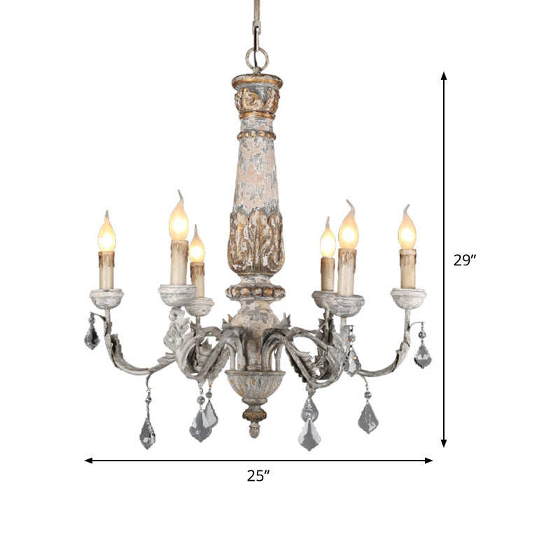Nordic Starburst Hanging Chandelier Wood 6 Bulbs Light - Rebooters