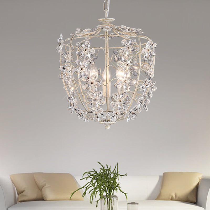 Crystal Flower Basket Chandelier Lamp Nordic 3 Bulbs Pendant - Rebooters
