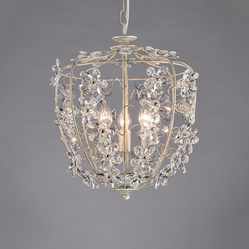 Crystal Flower Basket Chandelier Lamp Nordic 3 Bulbs Pendant - Rebooters