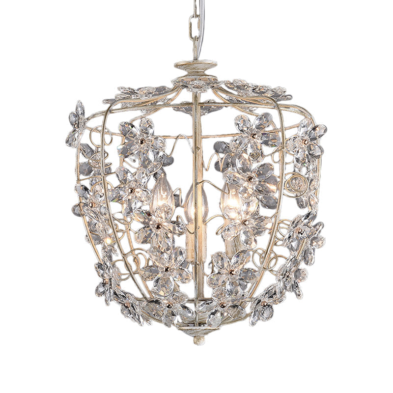 Crystal Flower Basket Chandelier Lamp Nordic 3 Bulbs Pendant - Rebooters