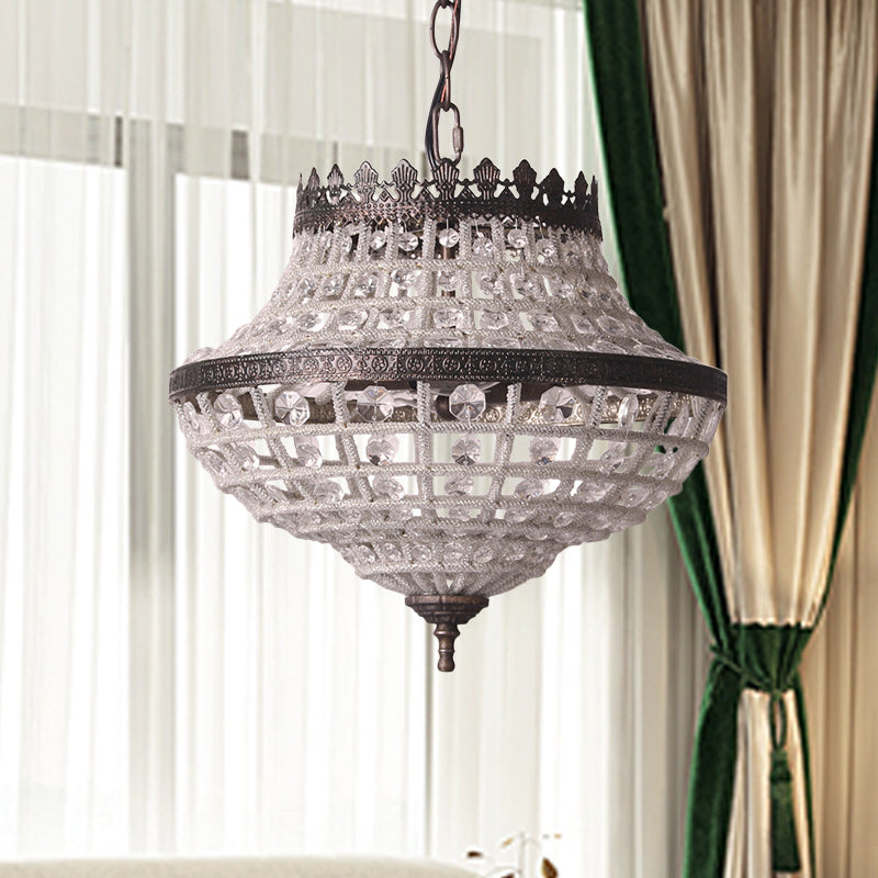 2 Bulbs Laser-Cut Ceiling Chandelier Traditional Crystal Fixture - Rebooters