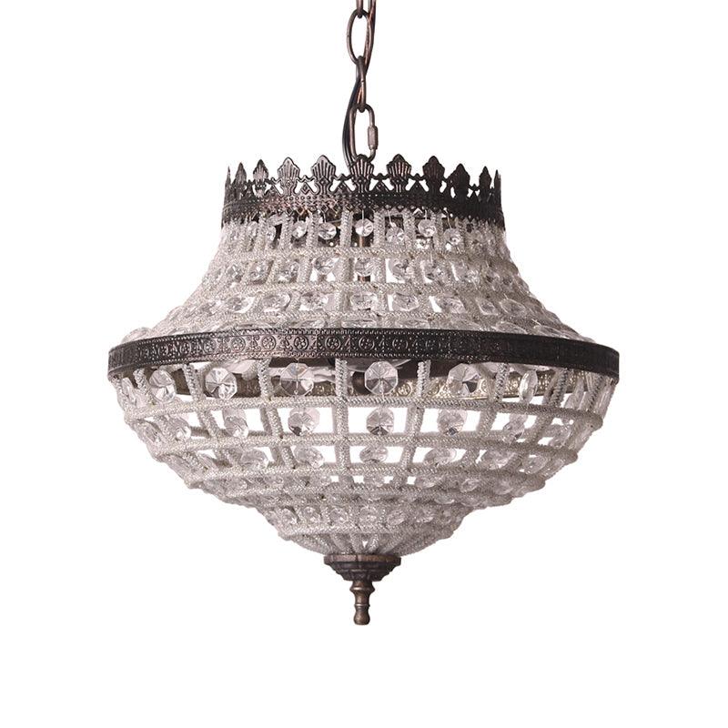 2 Bulbs Laser-Cut Ceiling Chandelier Traditional Crystal Fixture - Rebooters
