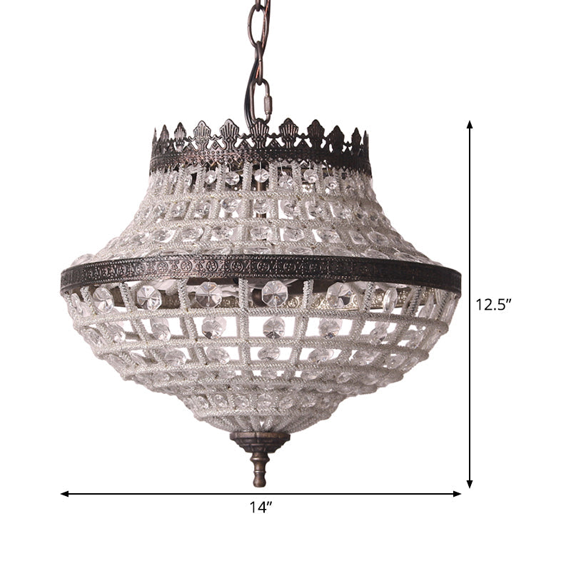 2 Bulbs Laser-Cut Ceiling Chandelier Traditional Crystal Fixture - Rebooters