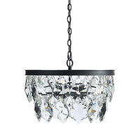 2-Layer Chandelier Light Modern Crystal 3 Heads Black Hanging Lamp Kit - Rebooters