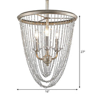 3 Bulbs Cone Ceiling Chandelier Contemporary Crystal Lighting - Rebooters