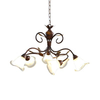 6 Heads Bedroom Hanging Chandelier Contemporary Red Brown Ceiling Pendant Light - Rebooters