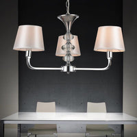3 Bulbs Tapered Chandelier Light Traditional Beige Fabric - Rebooters