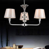 3 Bulbs Tapered Chandelier Light Traditional Beige Fabric - Rebooters