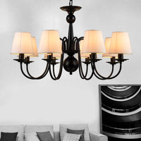 3/5/6 Lights Chandelier Light Fixture Traditional White Fabric - Rebooters