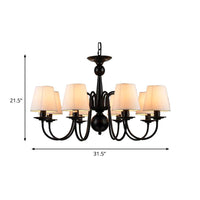 3/5/6 Lights Chandelier Light Fixture Traditional White Fabric - Rebooters
