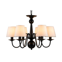3/5/6 Lights Chandelier Light Fixture Traditional White Fabric - Rebooters