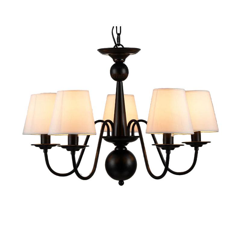 3/5/6 Lights Chandelier Light Fixture Traditional White Fabric - Rebooters
