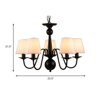 3/5/6 Lights Chandelier Light Fixture Traditional White Fabric - Rebooters