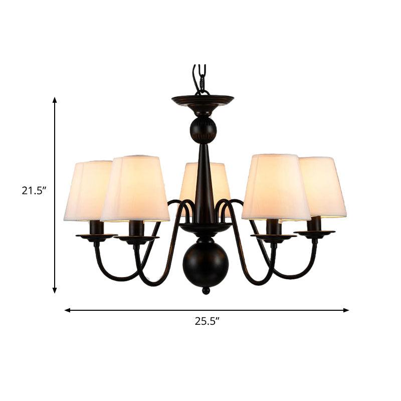 3/5/6 Lights Chandelier Light Fixture Traditional White Fabric - Rebooters