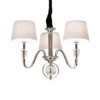 3/6 Bulbs Cone Chandelier Light Classic White Fabric Fixture - Rebooters