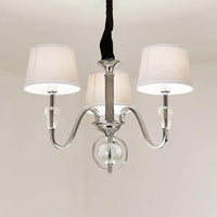 3/6 Bulbs Cone Chandelier Light Classic White Fabric Fixture - Rebooters