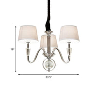 3/6 Bulbs Cone Chandelier Light Classic White Fabric Fixture - Rebooters