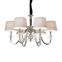 3/6 Bulbs Cone Chandelier Light Classic White Fabric Fixture - Rebooters