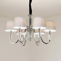 3/6 Bulbs Cone Chandelier Light Classic White Fabric Fixture - Rebooters