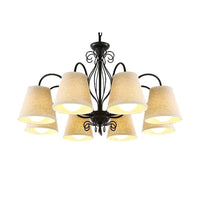 3/6/8 Bulbs Ceiling Lamp with Cone Fabric Shade Classic Chandelier - Rebooters