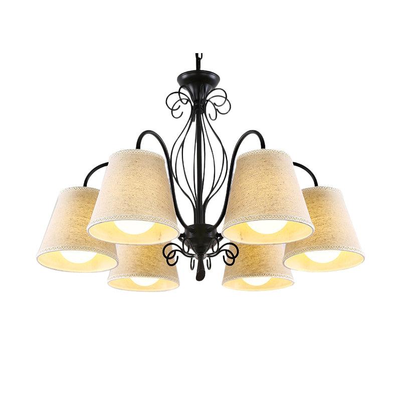 3/6/8 Bulbs Ceiling Lamp with Cone Fabric Shade Classic Chandelier - Rebooters