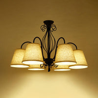 3/6/8 Bulbs Ceiling Lamp with Cone Fabric Shade Classic Chandelier - Rebooters