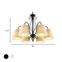 3/6/8 Bulbs Ceiling Lamp with Cone Fabric Shade Classic Chandelier - Rebooters