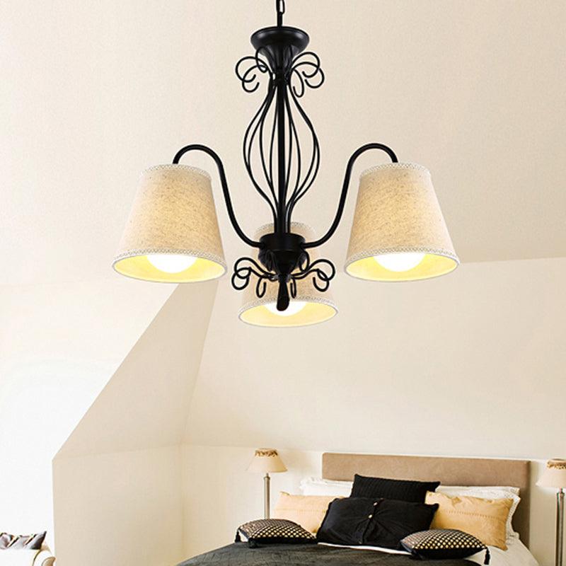 3/6/8 Bulbs Ceiling Lamp with Cone Fabric Shade Classic Chandelier - Rebooters