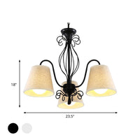 3/6/8 Bulbs Ceiling Lamp with Cone Fabric Shade Classic Chandelier - Rebooters