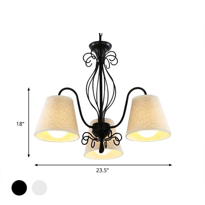 3/6/8 Bulbs Ceiling Lamp with Cone Fabric Shade Classic Chandelier - Rebooters