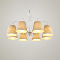 3/6/8 Bulbs Ceiling Lamp with Cone Fabric Shade Classic Chandelier - Rebooters