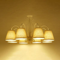 3/6/8 Bulbs Ceiling Lamp with Cone Fabric Shade Classic Chandelier - Rebooters