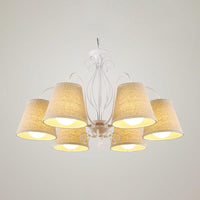 3/6/8 Bulbs Ceiling Lamp with Cone Fabric Shade Classic Chandelier - Rebooters